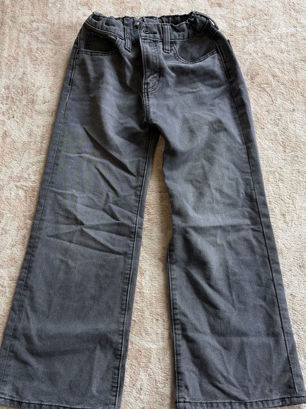 Old Navy Girls Gray Straight-Leg Jeans